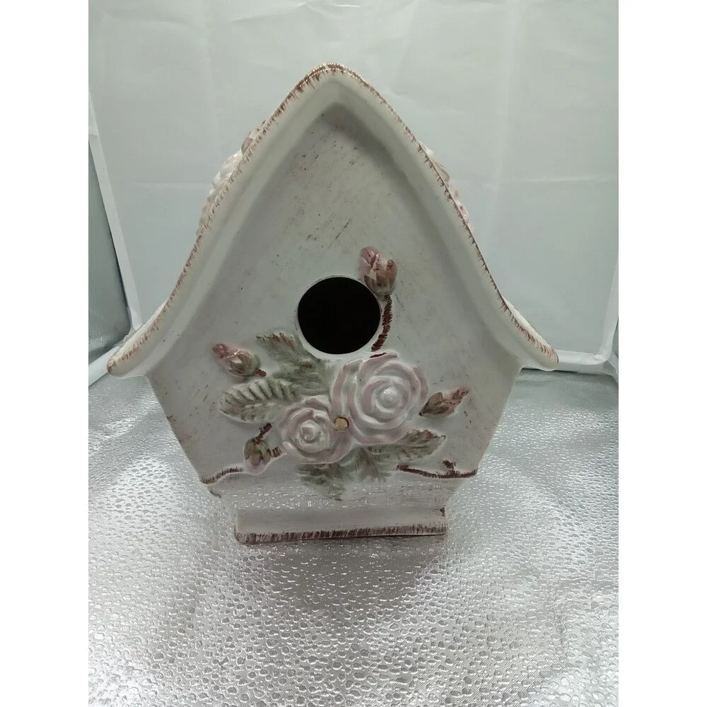 Midwestern Homes Birdhouse White Pink‎ Green